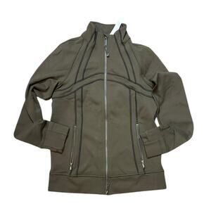 Lululemon Define Track Jacket Luon Size 4 Olive Brown/Black Full Zip Yoga Run